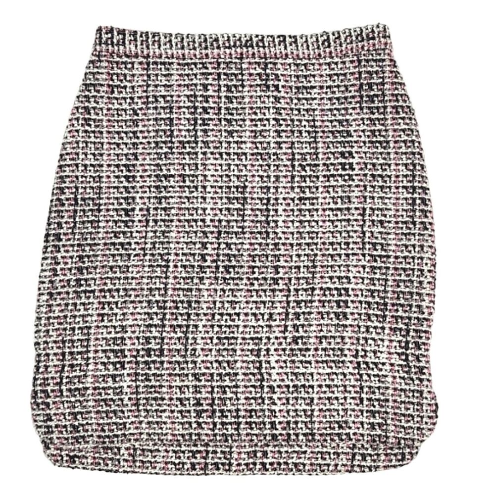 Ann Taylor LOFT Multicolored Pink Wool Blend Tweed Straight Pencil Skirt 4P